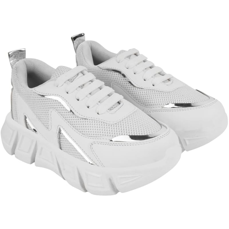 Shoetopia Women'S Flat Sneakers White (6 Uk)