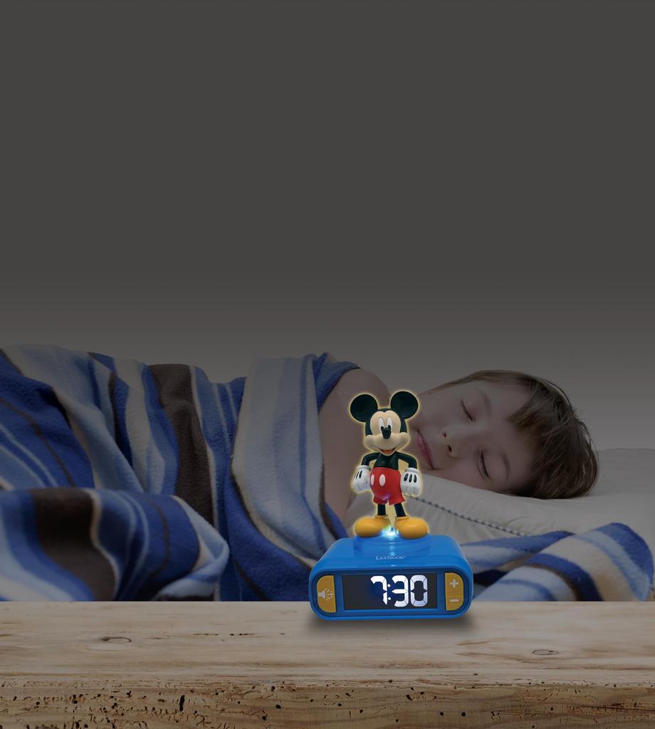 Lexibook Nachtlicht Wecker, Mickey Maus Digitaluhr, Tischuhr, RL800MCH, Authentisch