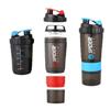 3-lagige Shaker-Flasche, Protein-Mix-Shake-Becher, Sport-Fitness-Wasserbecher, 550 ml, skalierte Plastikwasserflaschen mit Medikamentenbox