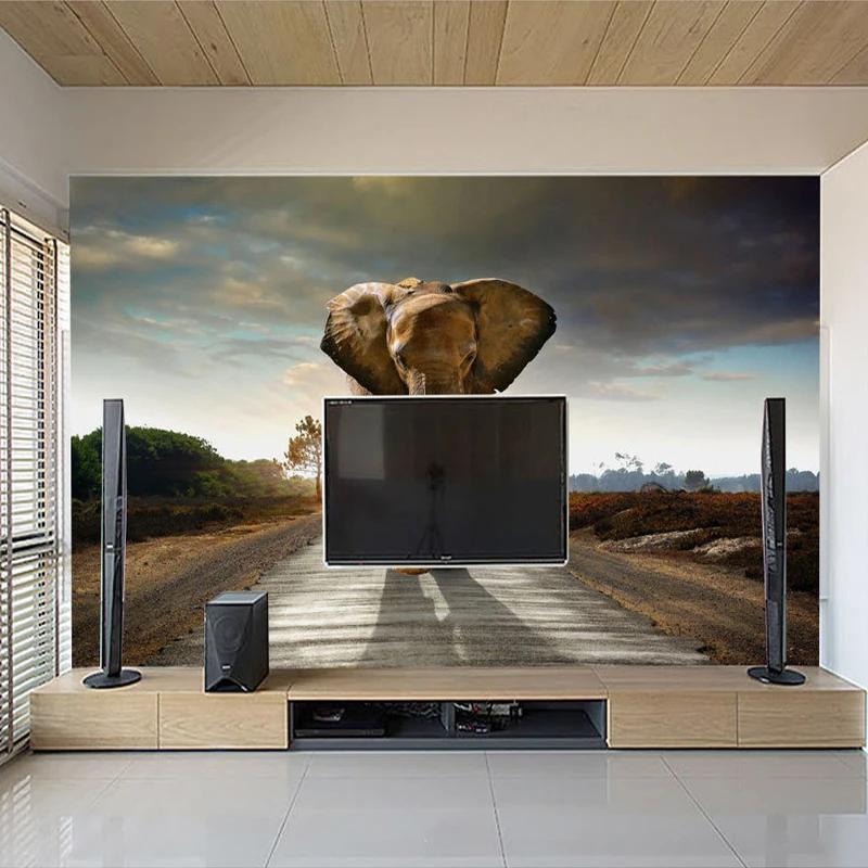 Elephant Photographic Background 3D Photo Mural Wallpaper Living Room Bedroom Printed Wallpaper