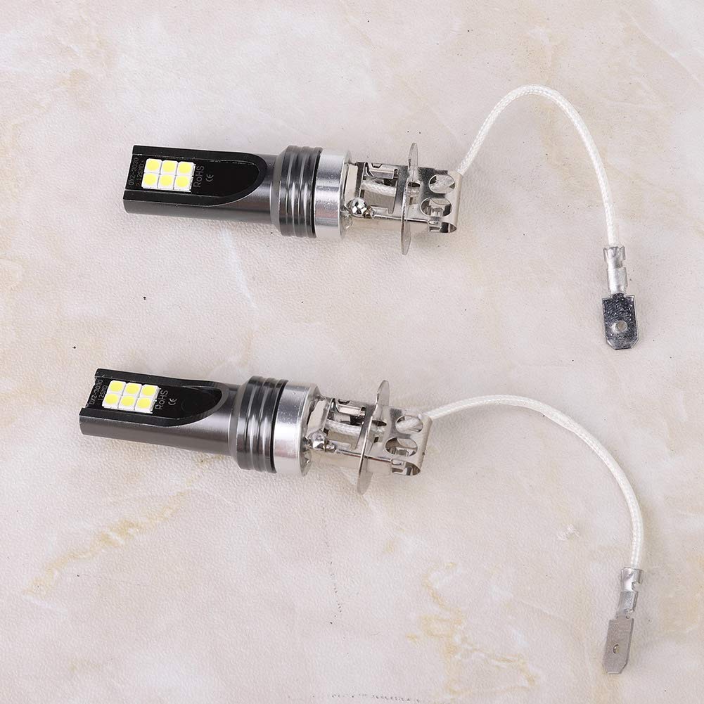 פנס ראש LED, פנס ראש לרכב חוסך אנרגיה, DC12V-24V 12LED 2525 H3 פנס ראש, נורת פנס ראש H3 DC12V-24V לבן 6500K-7500K