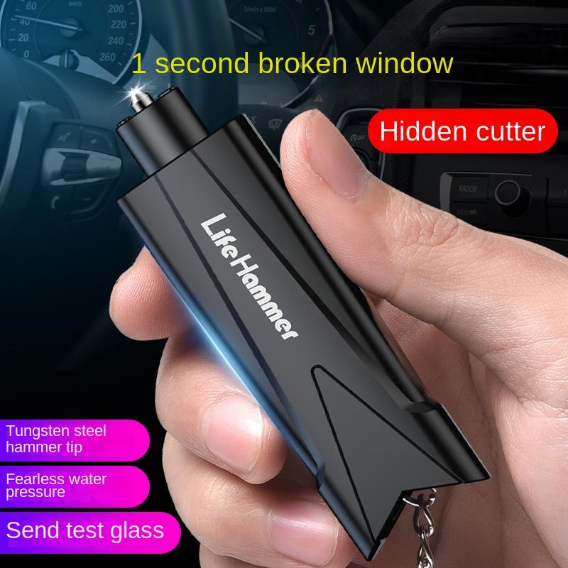 Car Safety Hammer Auto Emergency Glass Window Breaker Seat Belt Cutter Life-Saving Car Emergency Escape Hammer Survival Whistle