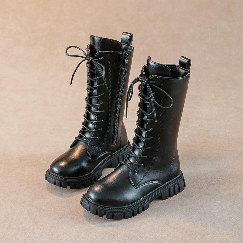 Kinder Mädchen High Shaft Martin Boots in Gold Weiß Schwarz Kleinkind Kind Mode Herbst Winter