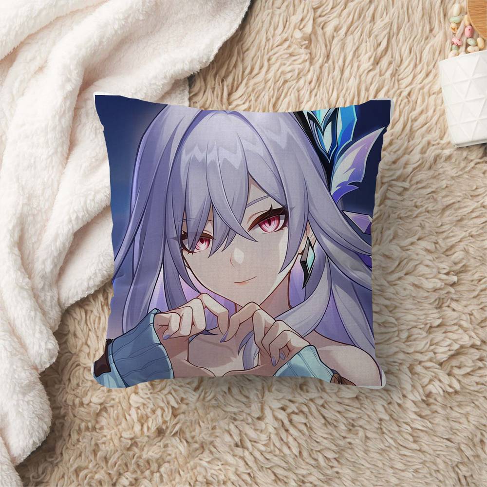 Game Genshin Impact Skirk Cushion Cover Polyester Sofa Cushions Decorative Throw Pillows Home Decoration Pillowcover