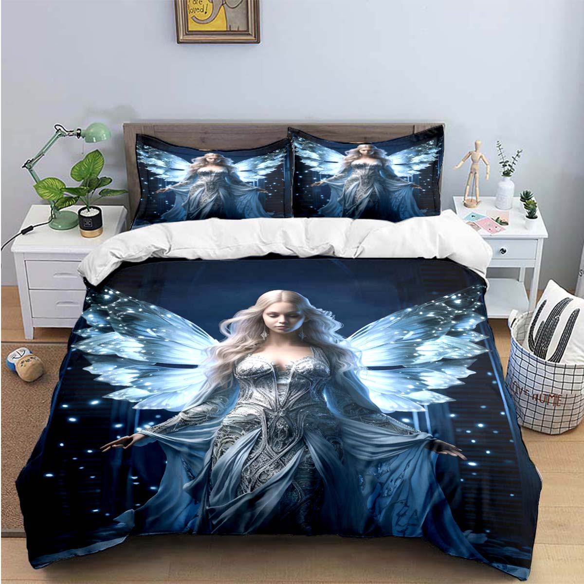

Exquisite Angel wings printed Bedding Sets exquisite set duvet cover bed comforter set bedding set luxury birthday gift EU King 240x220cm
