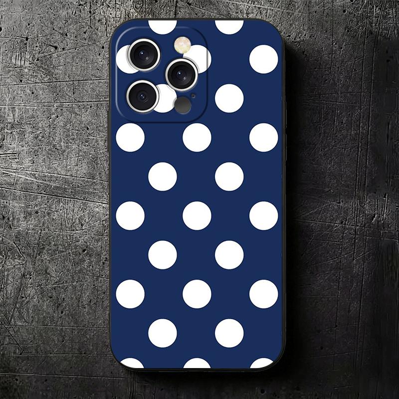 Polka Dots Art Fashion Desgin Soft Phone Case for iPhone 16 16E 17 Air 15 Pro Max 14 Plus 13 Mini 11 12 7 Black Cover Back Shell