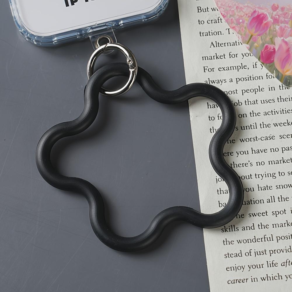 

Universal Flower Silicone Phone Wrist Strap Anti-loss Bracelet Keychain Holder for Mobile Phone Case Colorful Hand Lanyard 1 piece pack чёрный