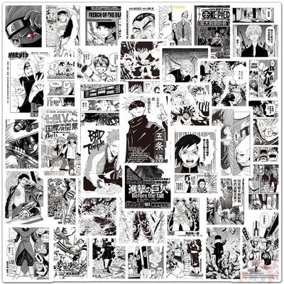50Pcs/Set Classical Black & White Shōnen Manga Mini Poster Series 01 Stickers DIY Fashion Waterproof Doodle Decals Stickers