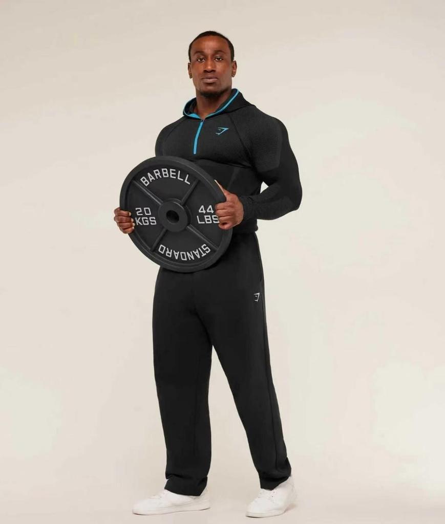 GYMSHARK Men's Onyx High Stretch Long Sleeve Hooded Fitness T-shirt