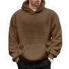 Double-Sided Fleece Hoodie Men Winter Casual Loose Fit Youth Pullover Hooded Sweatshirt