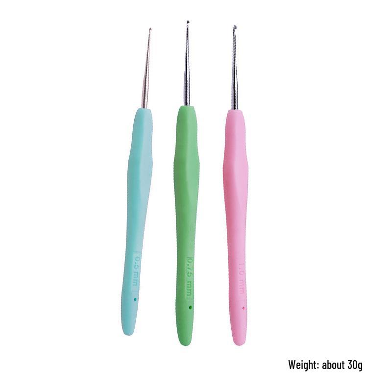Colorful Metal Crochet Hook with Plastic Handle for DIY Knitting