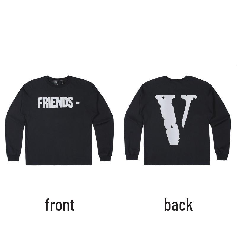 Moletom com Capuz de Manga Longa VLONE Big V Unissex - Estilo Tendência Inspirado em Wang Yibo