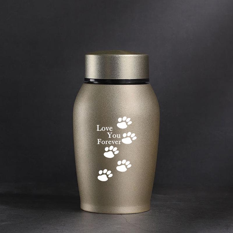 Stainless Steel Pet Cremation Urn for Ashes - Memorial Jar for Cats, Dogs, and Pets