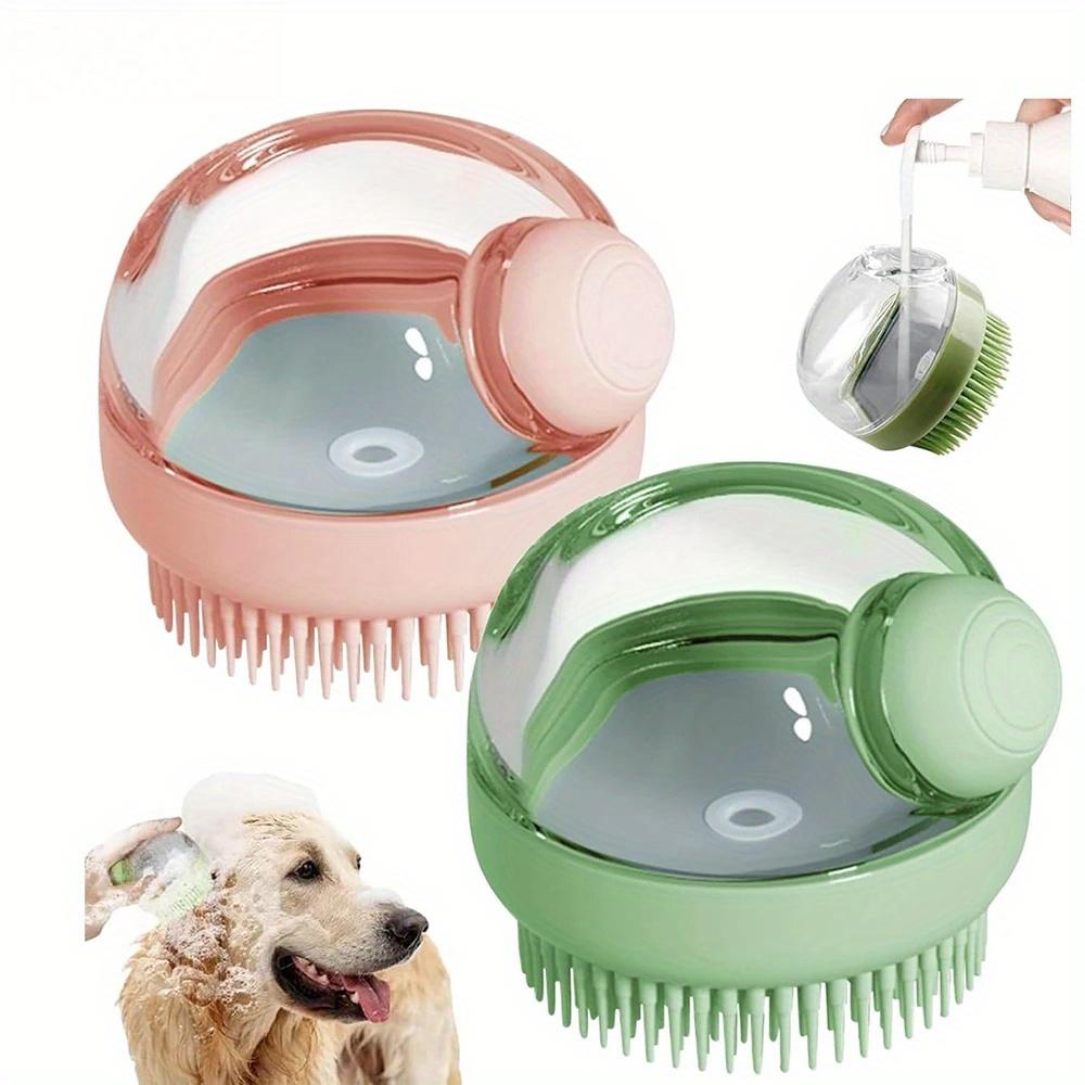 Dog Bath Scrubber Brush Pet Grooming Soft Massage Cleaning Comb Suitable for Long Short Hair Dog/Cat Showers with Soap Dispenser
