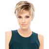 Women’s Natural Look Short Fluffy Wig with Side Bangs Elegant Slightly Wavy Synthetic Hairpiece