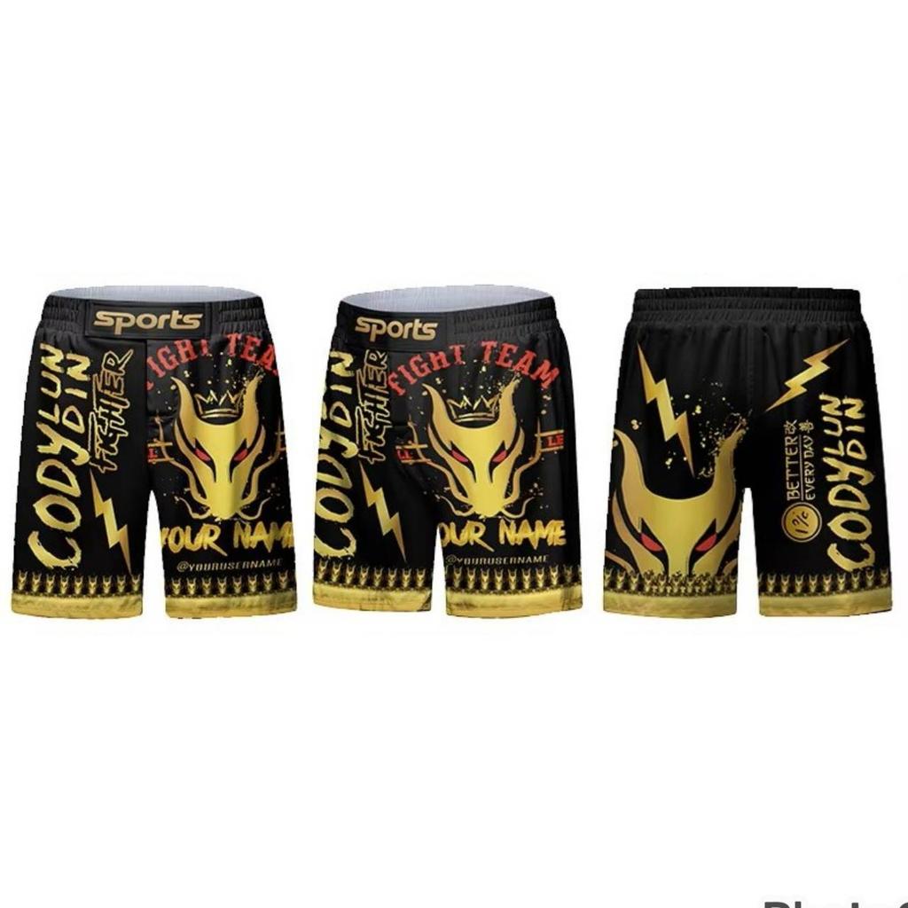 MMA Muay Thai Kickboxing Boxing Shorts Elastic Waist  Unisex Men Women Print Fight UFC Martial Art Fitness Gym Training Sport Workout