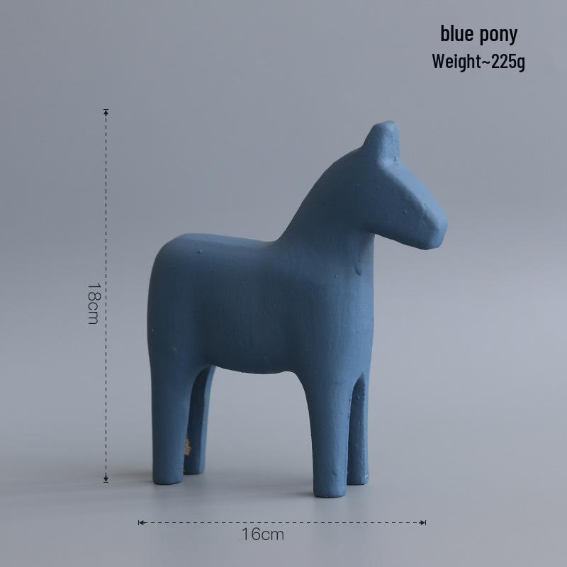 Adorno de Caballo de Madera Estilo Nórdico Morandi para Decoración de Hogar, Oficina o Sala de Estar