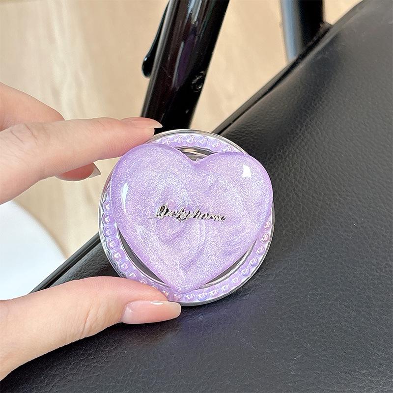 Korean Style Magnetic Retractable Phone Holder & Finger Ring - Creative Gift for Girls