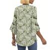 Blouses For Women Dressy Casual 3/4 Length Sleeve Womens Tops V Neck Tshirts Shirts With Flared Sleeve