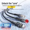 120W 3-in-1 Super Flash Charging Cable for Apple, Huawei, Type-C & Android Devices