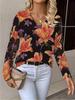Neues bedrucktes V-Ausschnitt-Oberteil Damen beliebter Pullover Langarm Frühling und Herbst Pullover