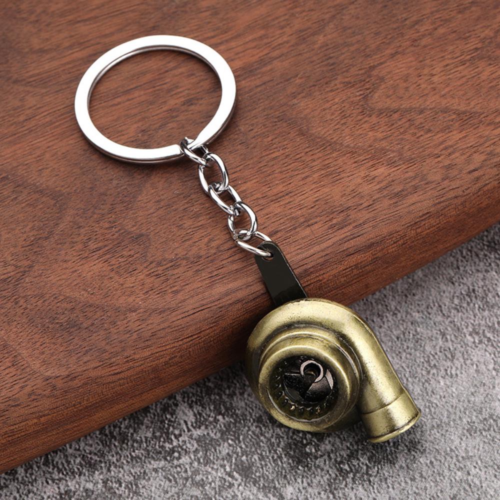 Creative Metal Keychain Turbo Gear Wheel Hub Brake Disc Shock Absorber Car Keychain Pendant