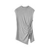 Snowforte Women's Silk Blend Sleeveless Ruched Knit T-Shirt