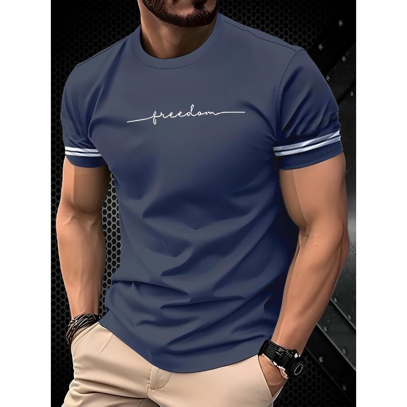 

Men s 3D Printed Style Casual T-shirt Summer Short Sleeved Round Neck Breathable Shirt 6xl темно-синий