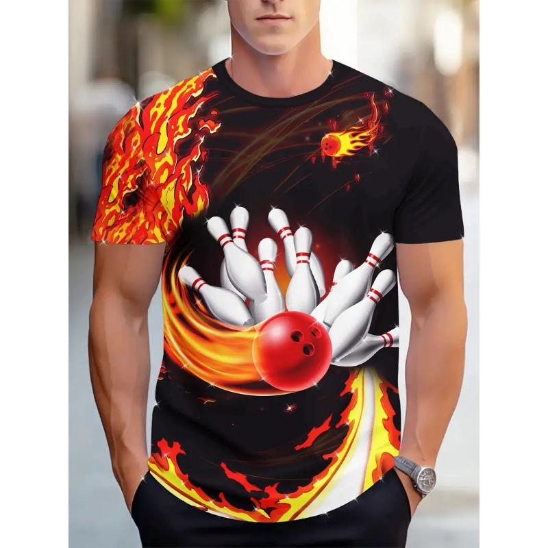 New 3D Printed T Shirt For Man Bowling Jersey Summer Causal Short Sleeve Tops Oversized Streetwear Men's Clothing Graphic Tees