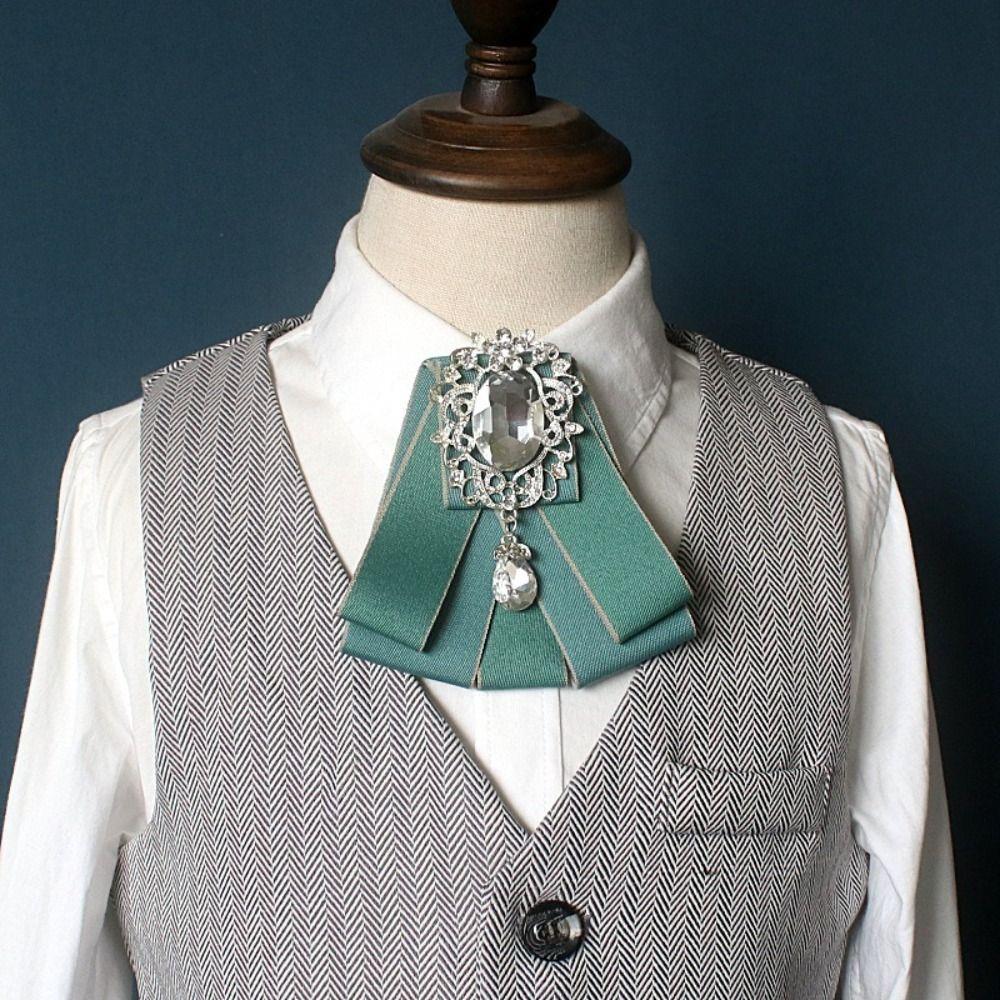 Polyester Strass-Fliege Einfarbige Hemdkragen Elegante Band-Fliege Business Büro