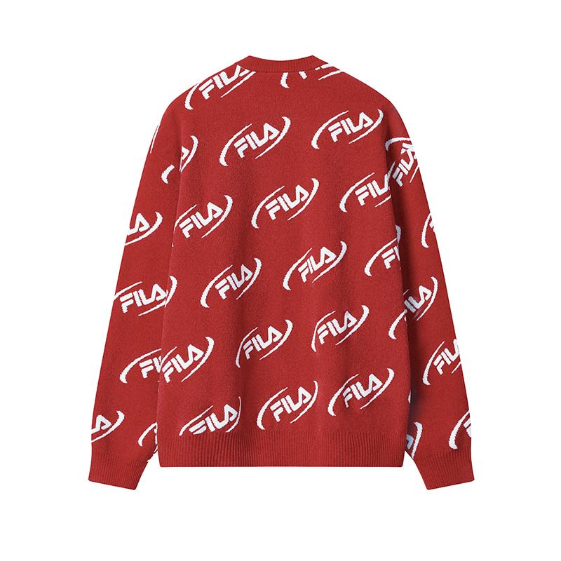 Fila ORIGINALE Sweaters Unisex Algal Bloom Vermilion Crew Neck Moderate F51U549407F-RD