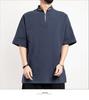 2022 Chinese Style Men's Casual Cotton Linen T-shirt, Retro Plus Size Long Sleeve Tang Suit