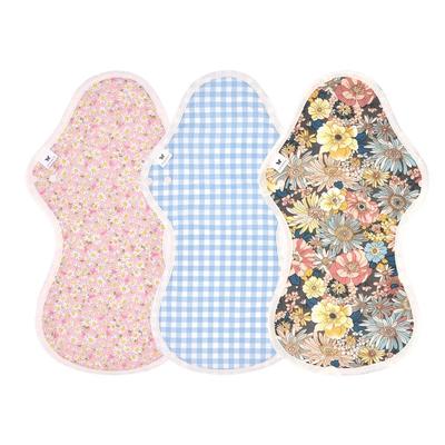 Organic Cloth Napkins 3 Piece Set for Extra Heavy Days and Nights Long Type King Size Thick Sanitary Napkins Urine Care Pads for Medium Weight Liberty