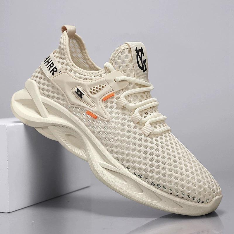 Men's Shoes Summer Fashion Breathable Lightweight Hole Shoes Green Outdoor Trend Thick Soles Will Make Sports Shoes