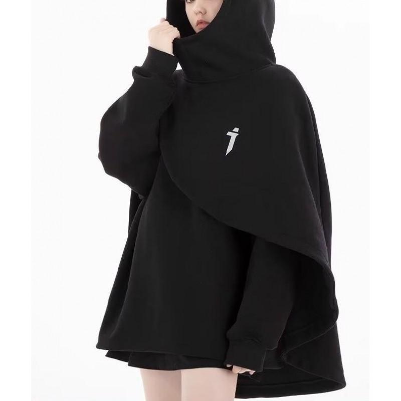 Womens Loose Fit Hooded Sweatshirt Casual Geometric Pullover Outerwear