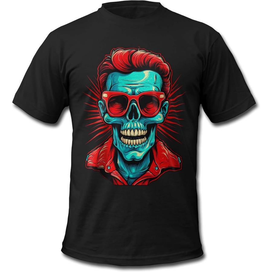 Bands and Bones The Greaser Skull 2 Rockabilly Men s T-Shirt XXXXXL разноцветный
