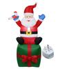 LED Inflatable Cute Air Blown Up Toy Illuminated Santa Claus Ornament Lighted Giant Model Ornament for Xmas Garden Party Decor