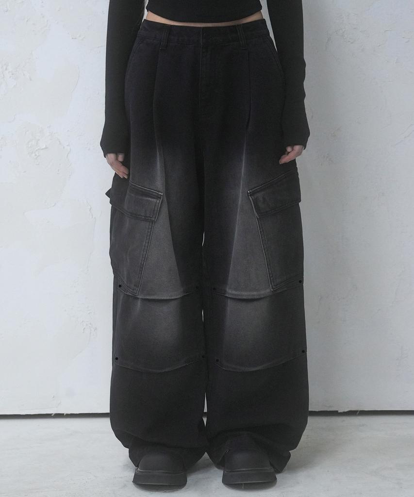 Urban Dress Side Big Cargo Pants Cotton Black (B Type)