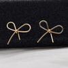 Girls Sweet Bow Knot Earrings Metal Hollow Out Golden Stud Earrings for Women Wedding Party Simple Jewelry Accessories