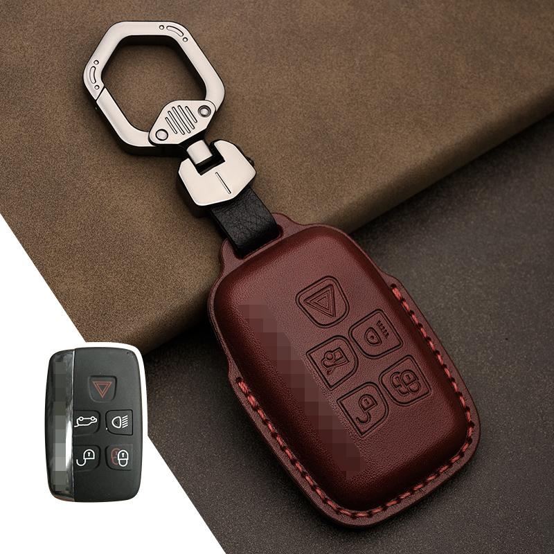 Δερμάτινη Θήκη Κλειδιού Κατάλληλη για Land Rover LR4 Range Rover Sport Freelander 2 Discovery Jaguar E-Pace XF XJL XK XE XJ