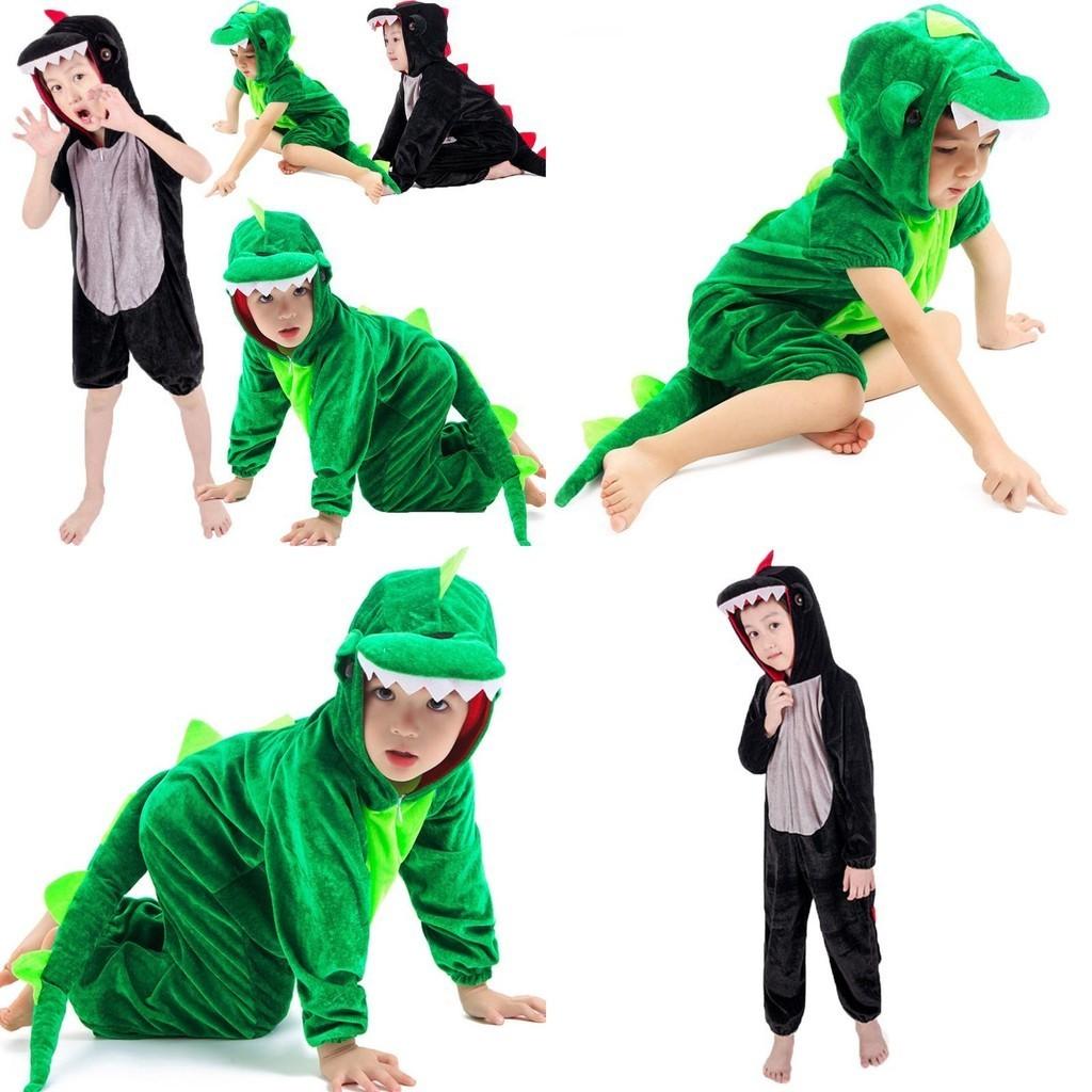 Playful Halloween Childs Dinosaur Costume Crocodile Jumpsuit For Memorable Cosplay Moments