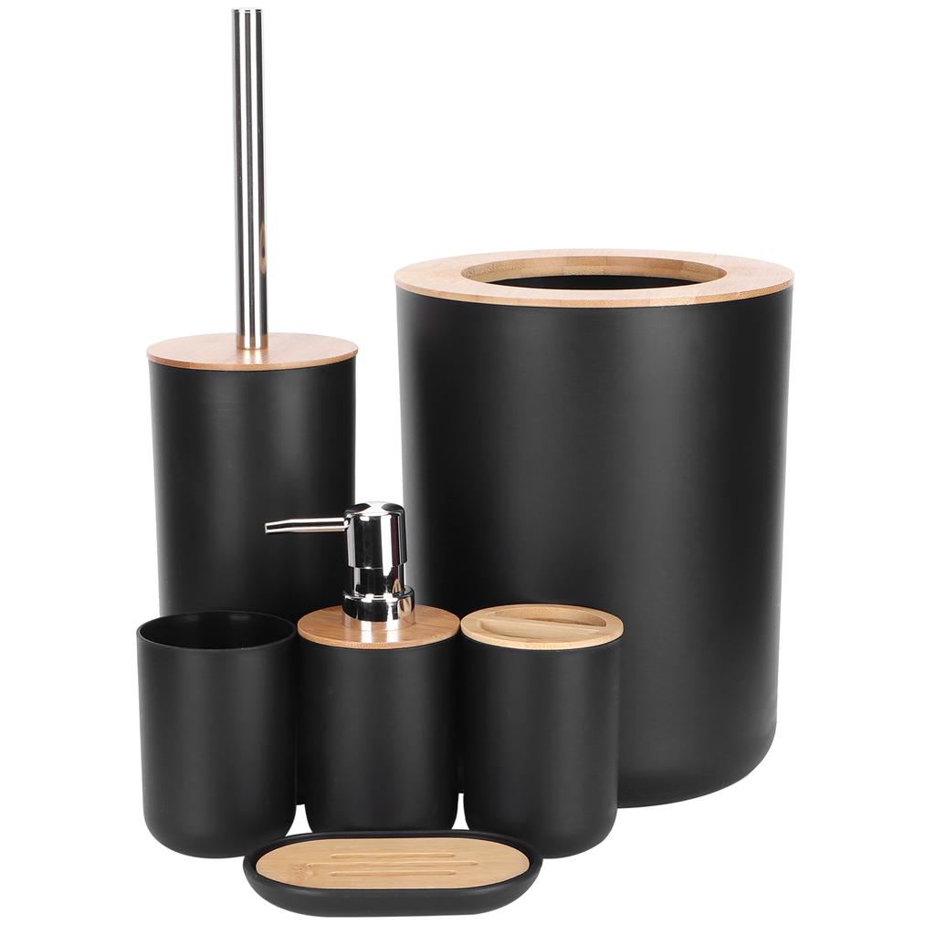 6Pcs Bathroom Accessories Toothbrush Holder Bin Soap Dish Dispenser Cup Toilet Brush Bathroom Set