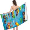 Construction Trucks Beach Towel Patterned Sunscreen And Windproof Suitable For Swimming Pool Camping Travel Blanket