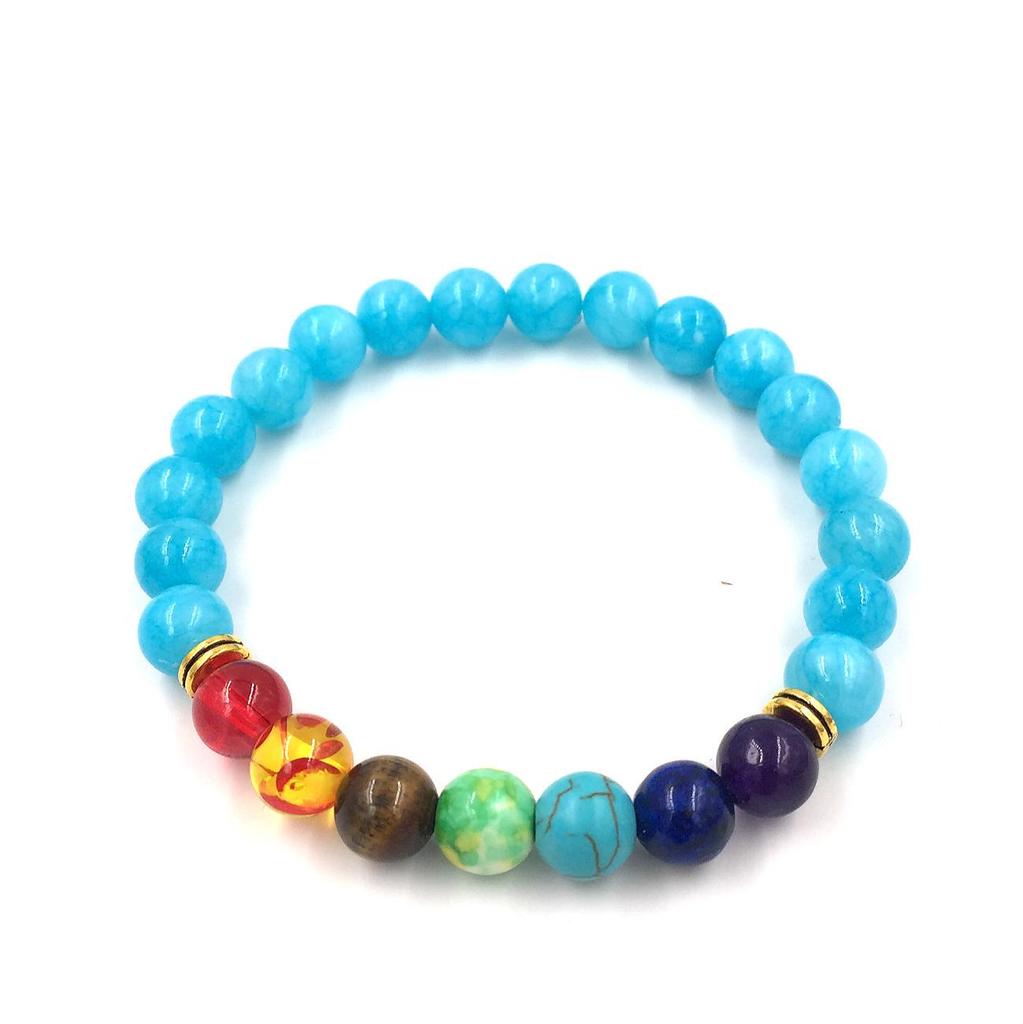 Galaxy Solar System Bracelet: Natural Stone Beads with Eight Planet Charms for Women