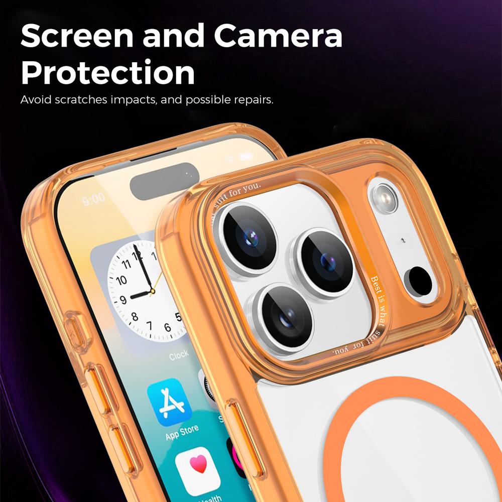 KEYSION Αντικραδαισμική Διαφανής Θήκη για MagSafe για iPhone 17 Pro Max Μαλακή TPU+PC Μαγνητική Ασύρματη Φόρτιση Τηλεφώνου Διάφανη Θήκη