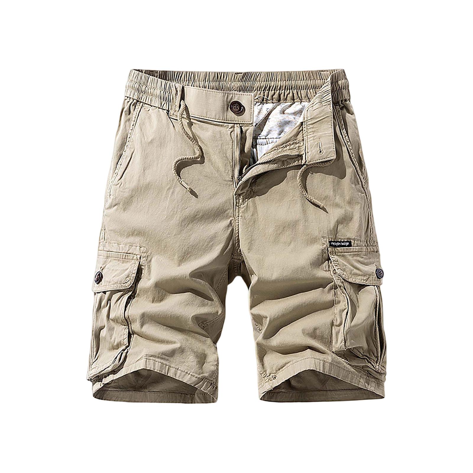 

Мужские повседневные цветные карманные пляжные рабочие брюки-карго на открытом воздухе, шорты, брюки XL хаки