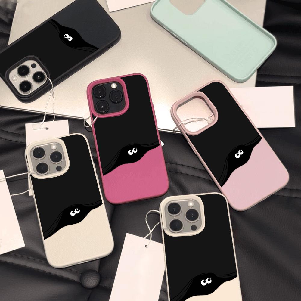 Hudfølende telefondeksel for iPhone 11 13 16 Pro Max iPhone XR XS Max 14 15 Pro Max 12 13 Pro Max 16 Plus 13 Pro 14 Pro Cartoon Painted Macaron Colors