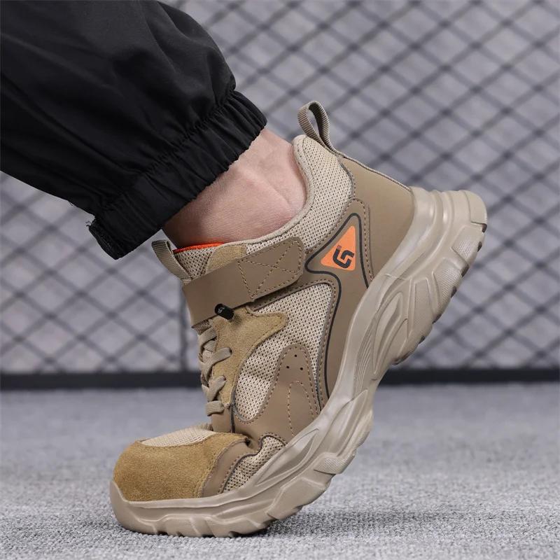 New Fashion Lightweight Men's Safety Work Shoes Comfortable Indestructible Boots Sneakers Anti Puncture Male Footwear