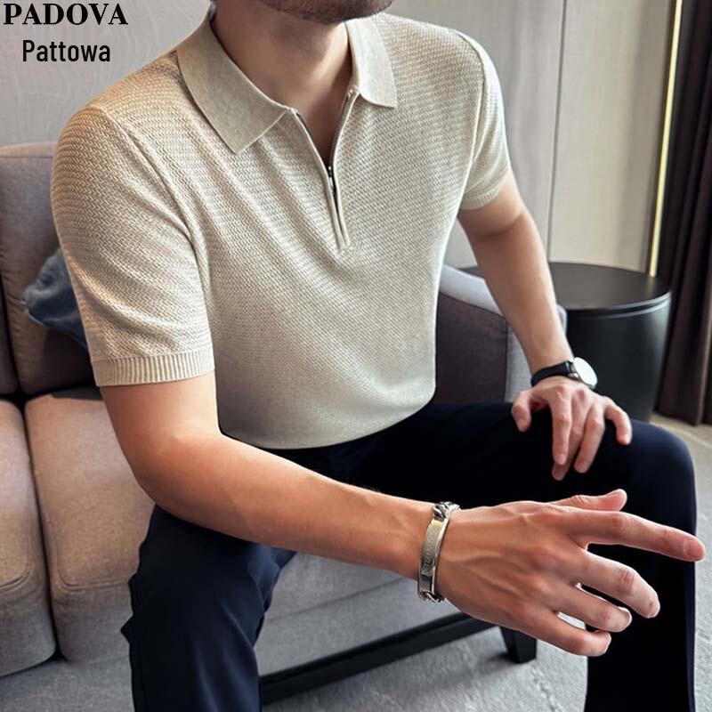 Patova Men s Summer Knit Half-Zip Polo Shirt M