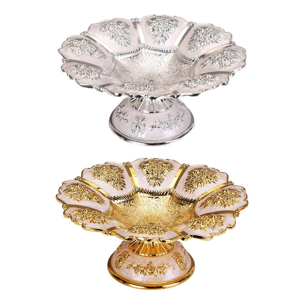 Gorgeous Fruit Tray Reusable Metal European Style Alloy Dip Bowls Snack Dish Pastry Plate for Chocolate Club Candy Cookies Fruit